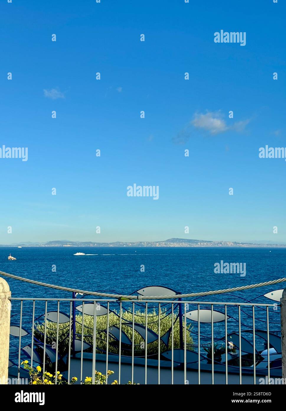 Boat riding at Massa Lubrense's blue coast - Smartphone Captured Stock Image