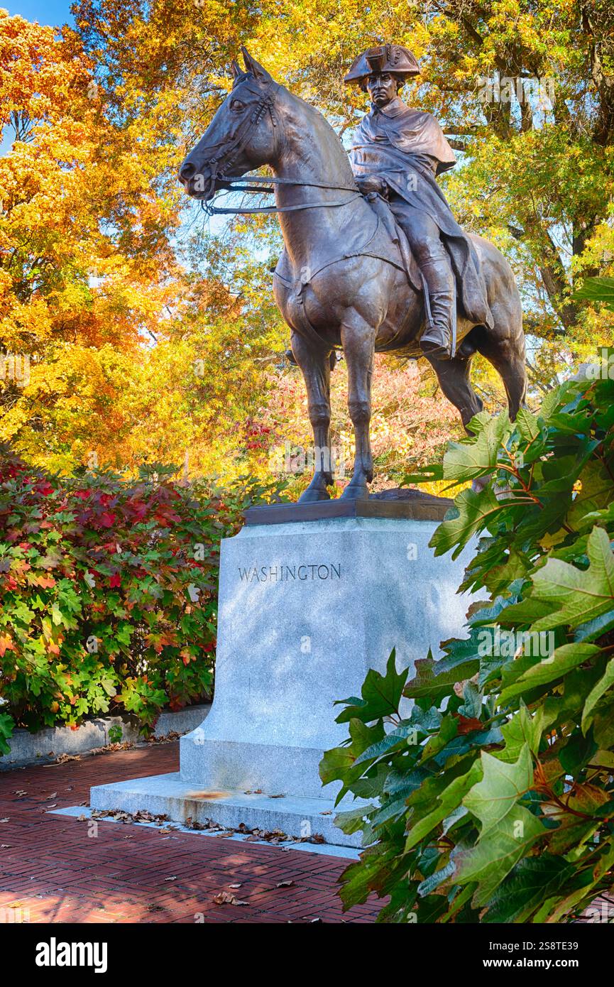 Low Angle View of the Equestrian statue of George Washington Created by ...