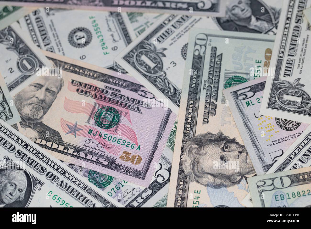different US dollar banknotes background for design purpose Stock Photo ...