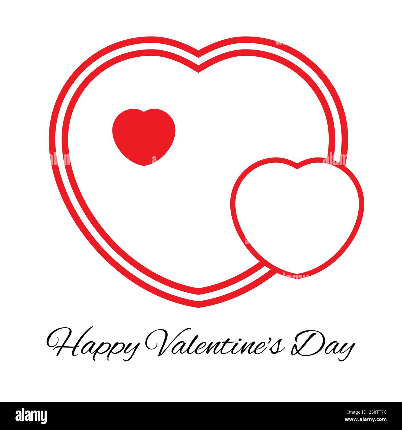 Three hearts. Romantic love symbol of valentine day. Vector ...