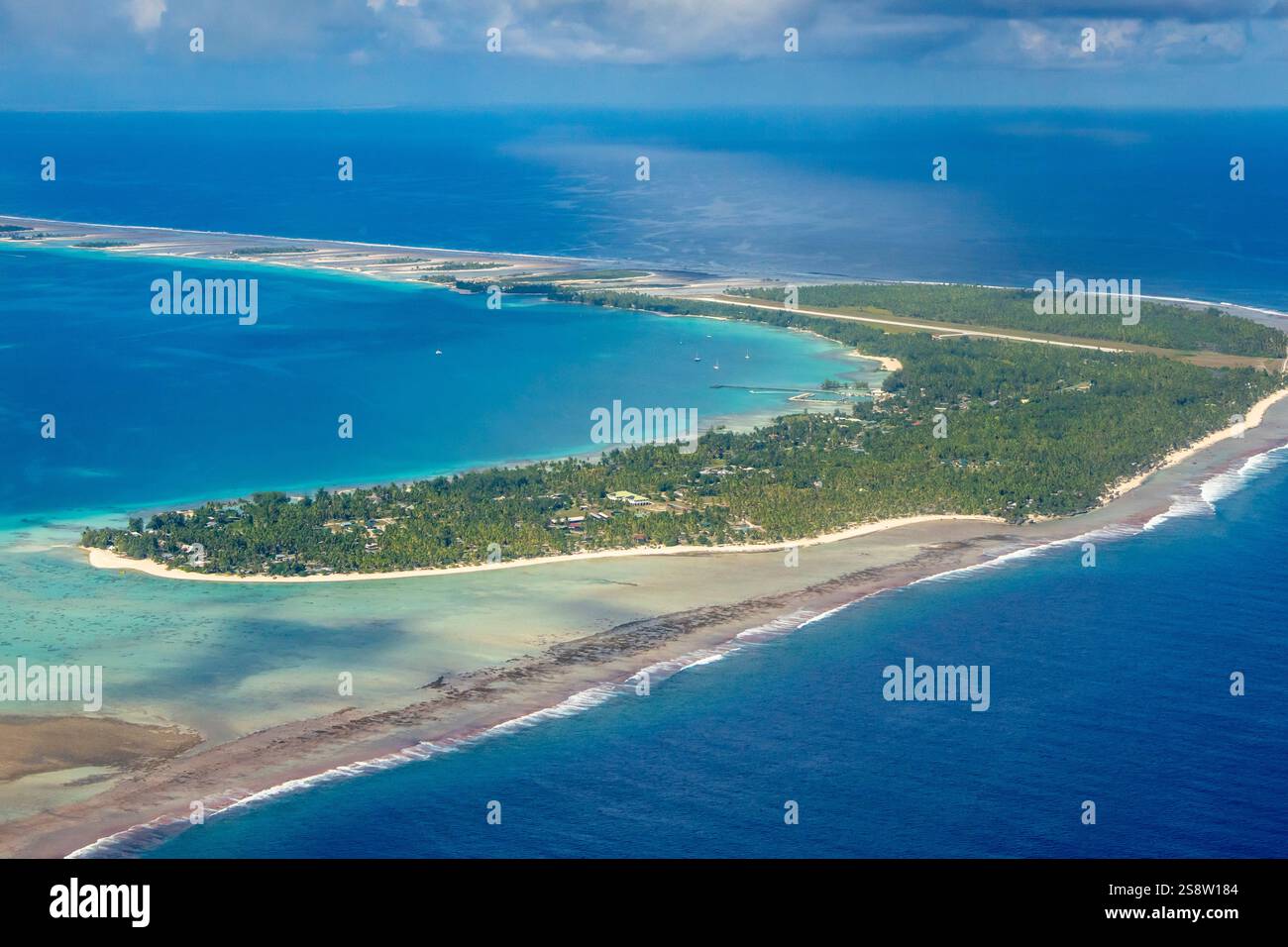 French Polynesia, Tikehau Atoll. Aerial of the atoll Stock Photo - Alamy