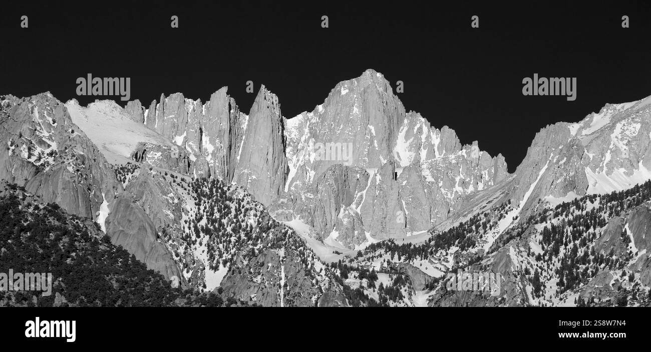 Alabama hills california black and white hi-res stock