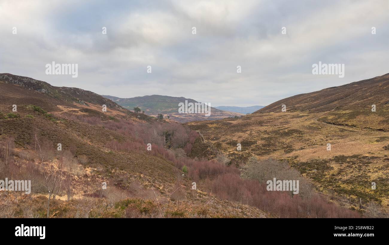 Schihallian mountain. A Monro hill near Glengoulandie. Landscape view from Dun Coillich hill Perthshire, Scotland - Smartphone Captured Stock Image