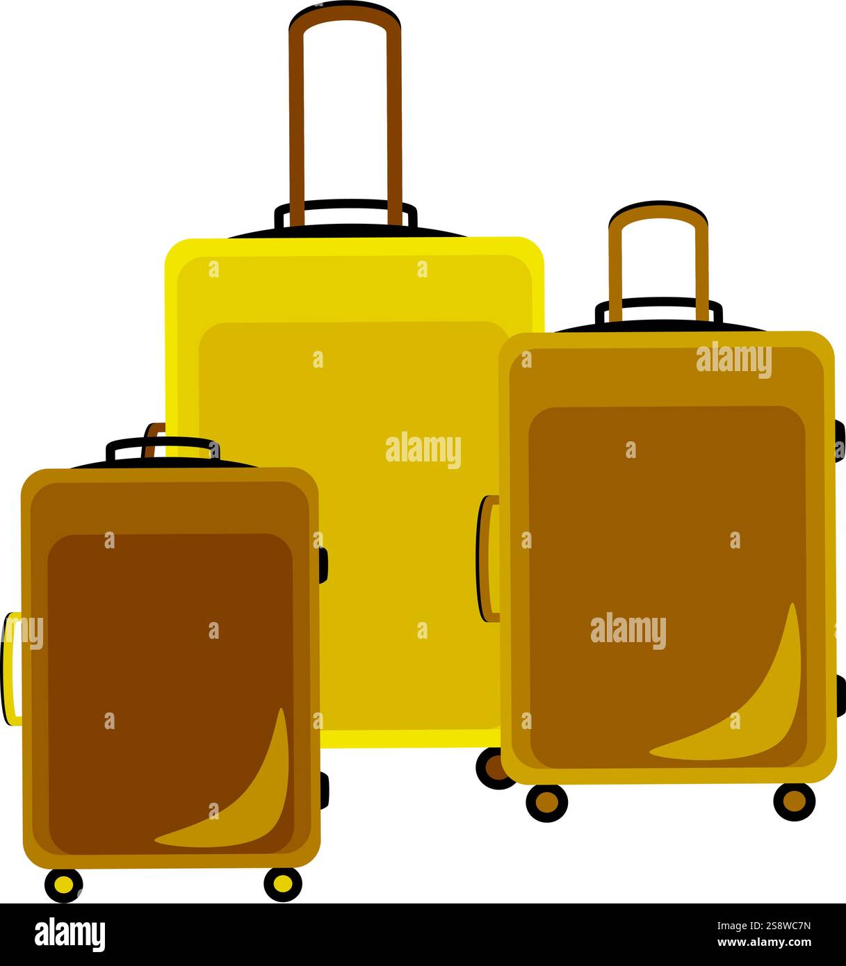 Suitcases luggage in flat technique vector illustration Stock Vector