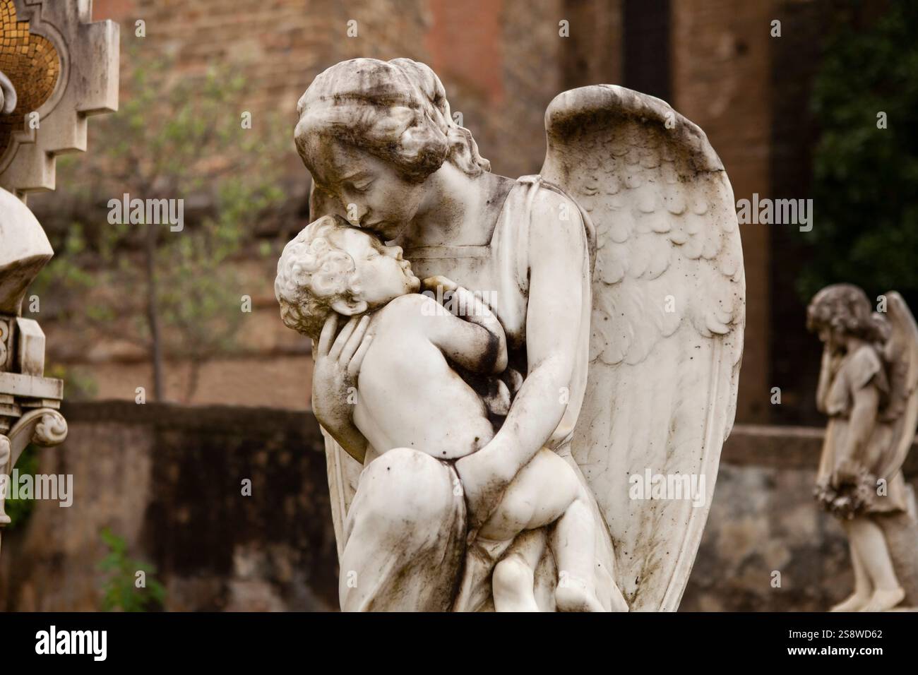 Amazing marble sculptures in the Cimitero delle Porte Sante (The Sacred Doors Cemetery) Florence, Italy Stock Photo