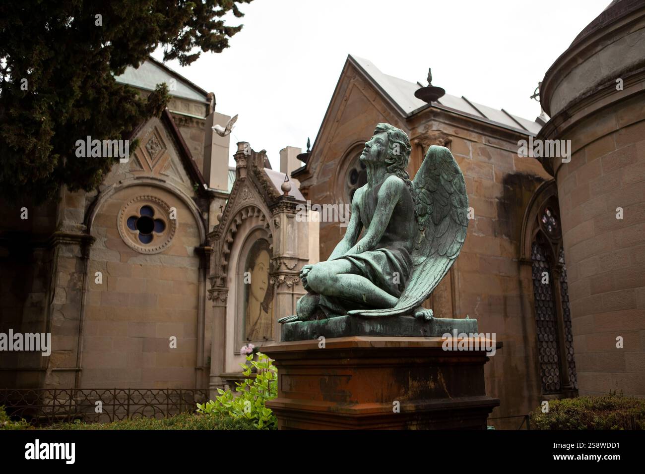 Amazing marble sculptures in the Cimitero delle Porte Sante (The Sacred Doors Cemetery) Florence, Italy Stock Photo