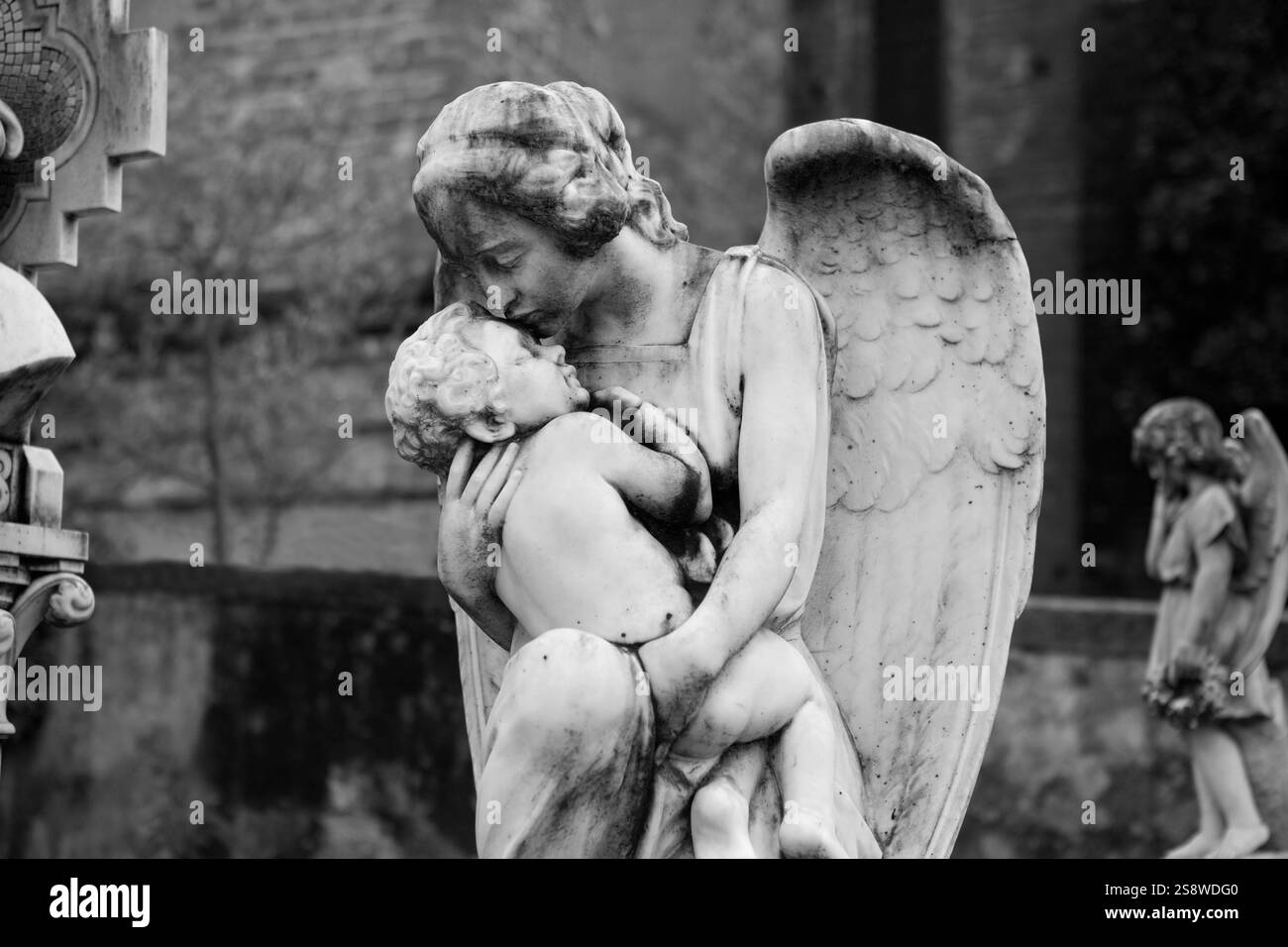 Amazing marble sculptures in the Cimitero delle Porte Sante (The Sacred Doors Cemetery) Florence, Italy Stock Photo