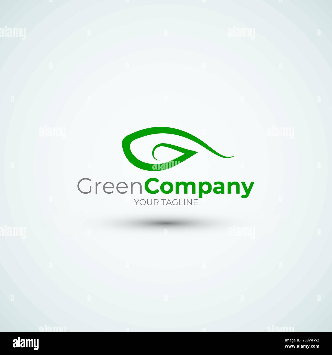 Eyes vision logo design template green Stock Vector