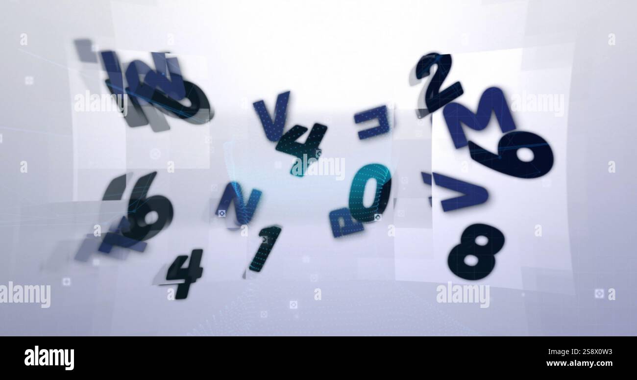 Image of data processing over white shapes Stock Photo