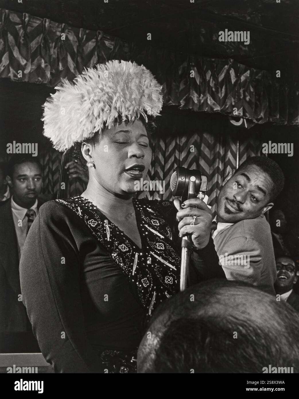 Ella Fitzgerald (with Ray Brown, Dizzy Gillespie, and Milt Jackson) Stock Photo