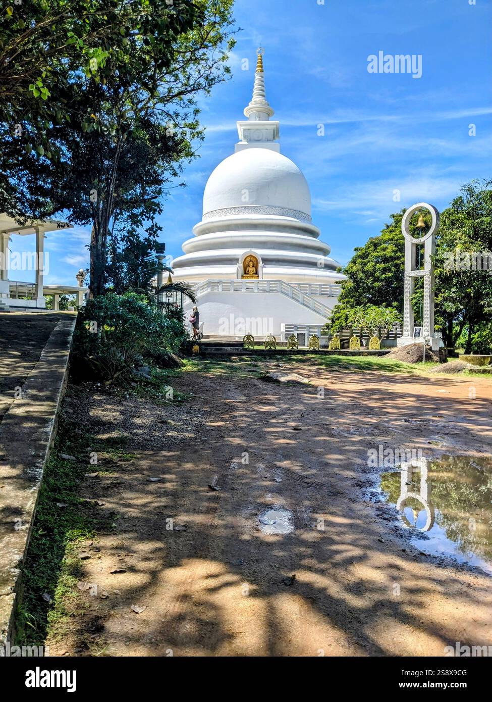 Japanese Peace Pagoda temple Unawatuna - Smartphone Captured Stock Image