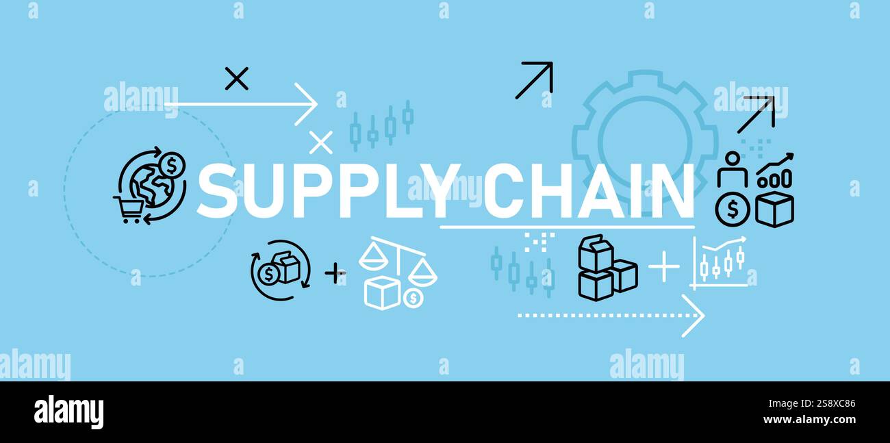 Supply Chain concept highlighting logistics management global ...