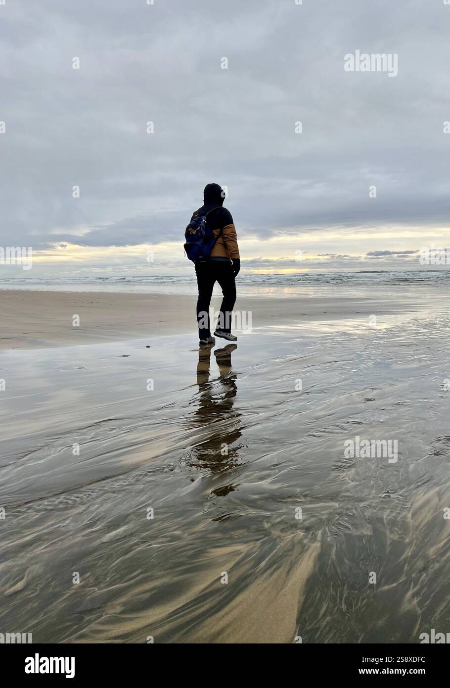 Stroll by the Surf - Smartphone Captured Stock Image