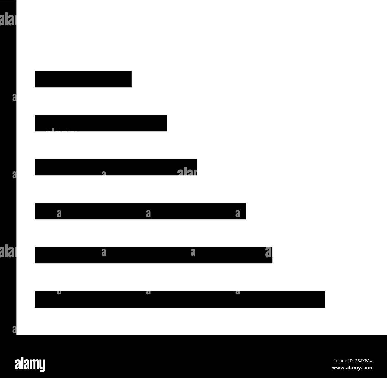 Horizontal Bar Chart icon vector. Suitable for mobile apps, web apps and print media. Stock Vector