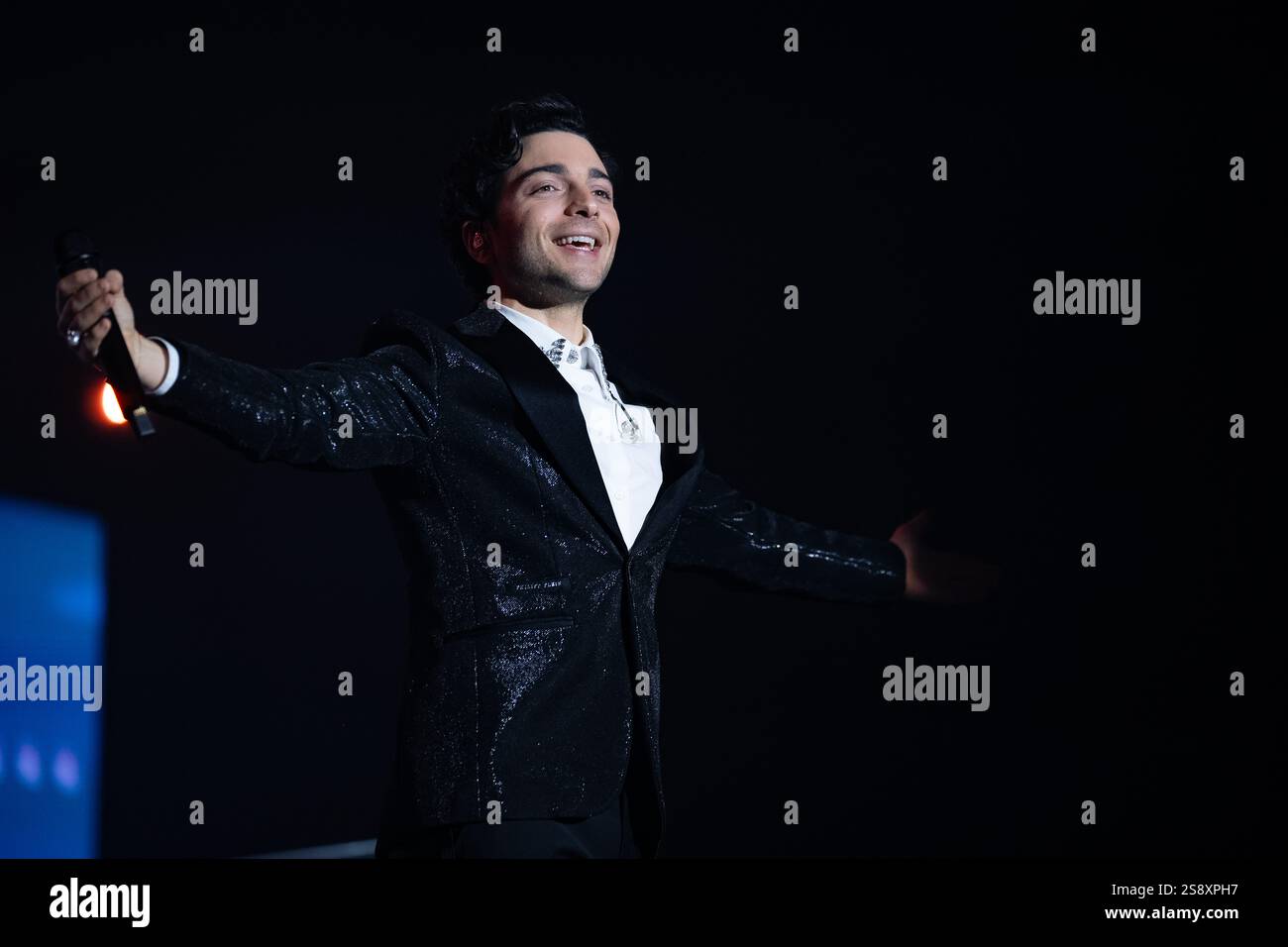 Gianluca Ginoble from Il Volo performs live at Palasele Live ...