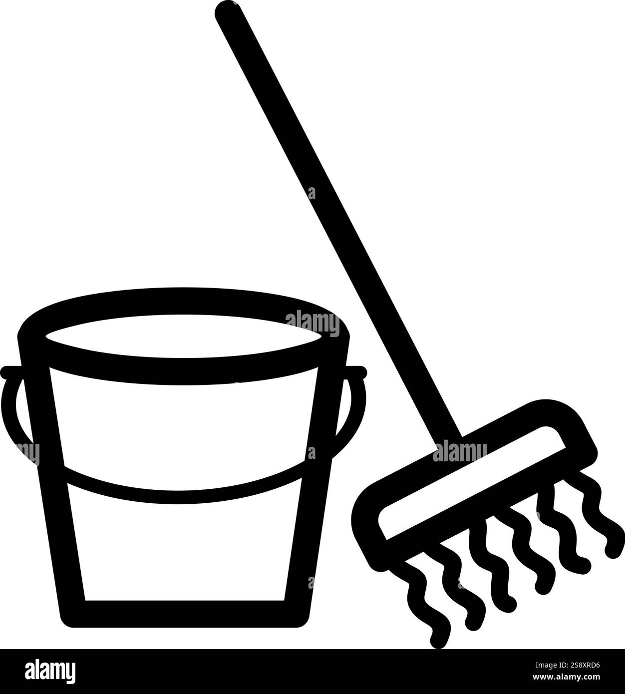 Mopping icon vector. Suitable for mobile apps, web apps and print media. Stock Vector