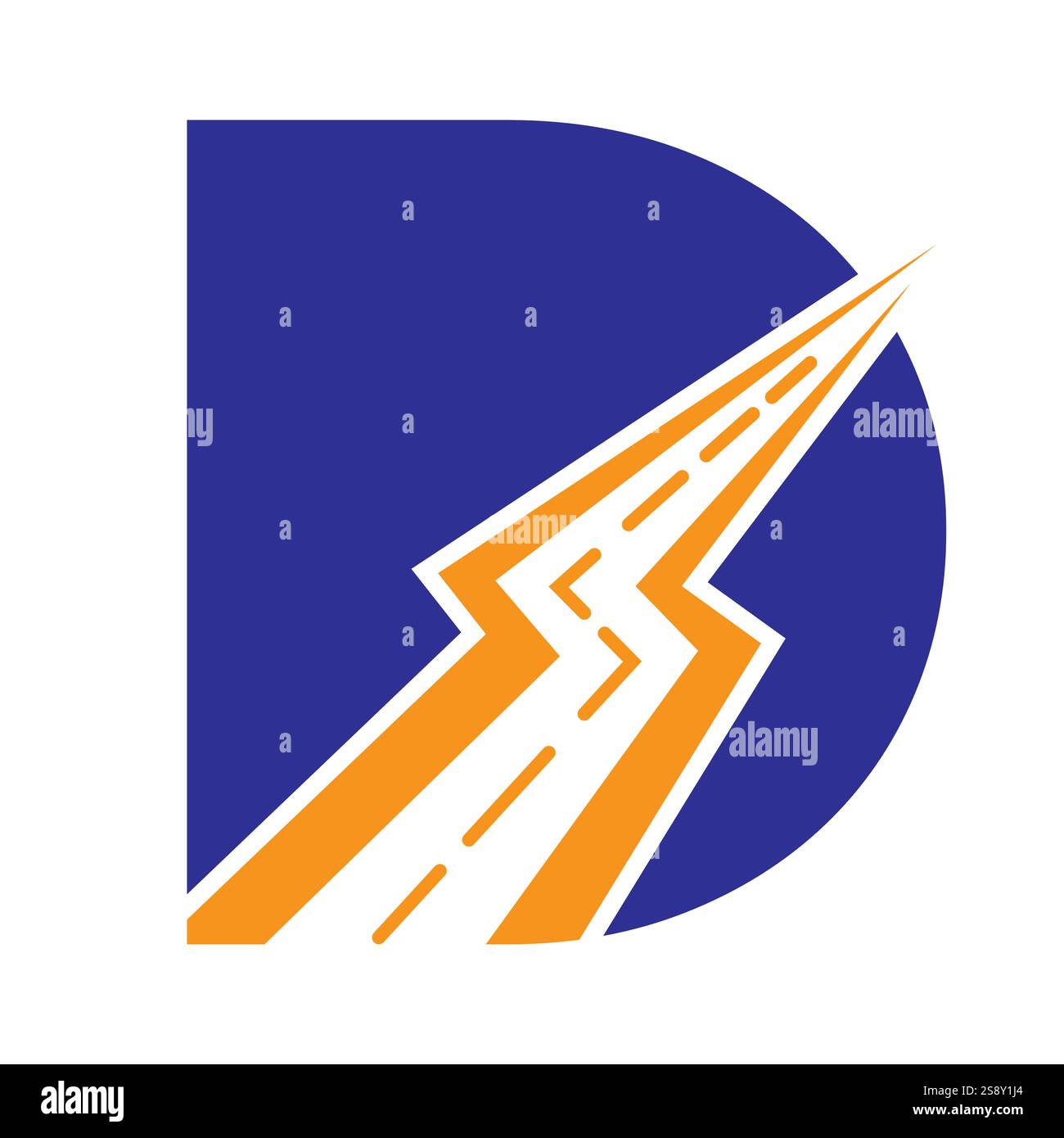 Initial Road Logo Design On Letter D For Transportation and freight ...