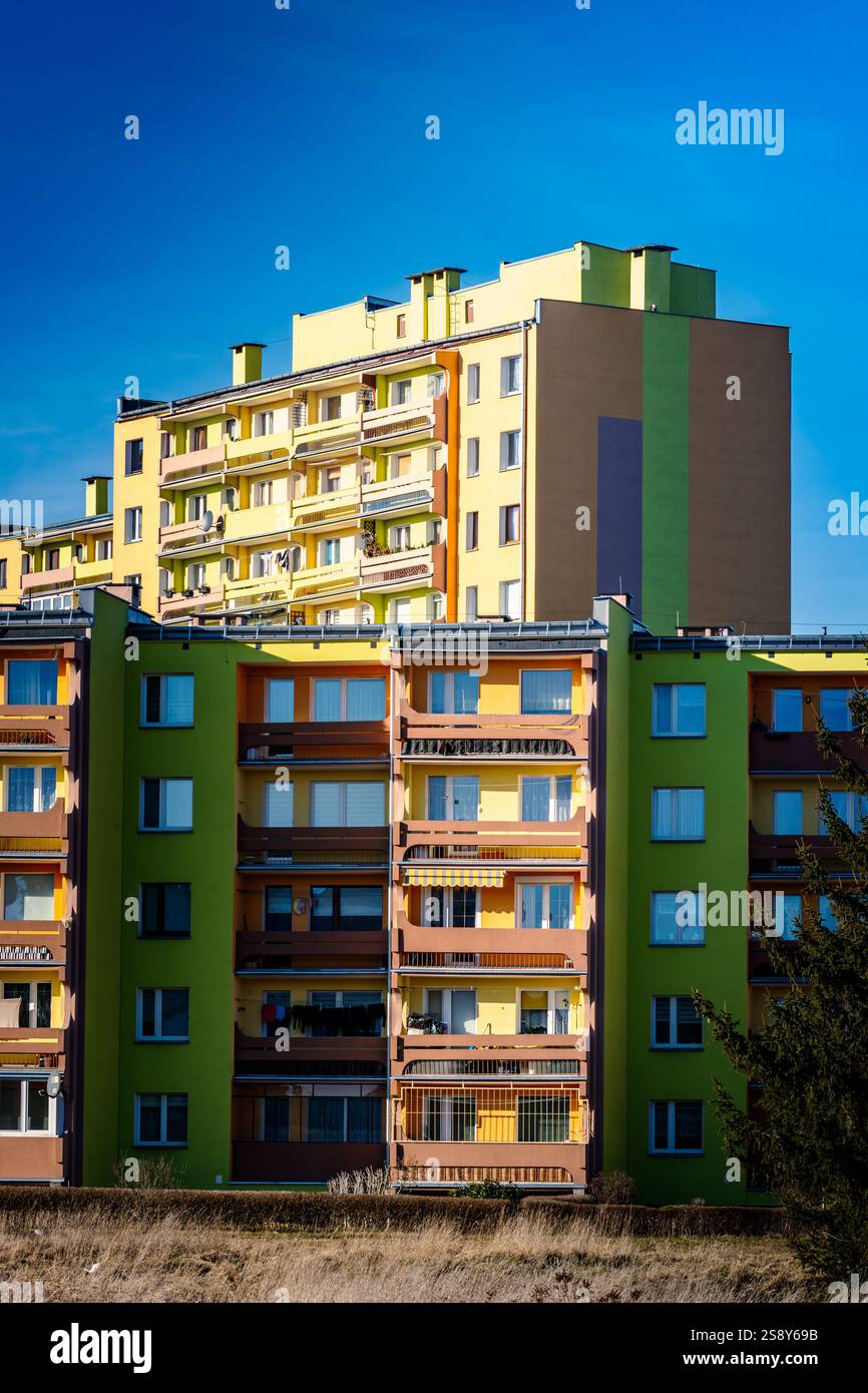 Contemporary urban apartments showcasing modern design in a developing ...