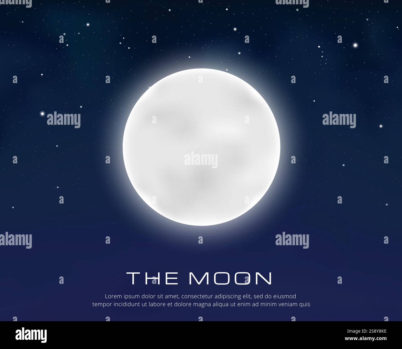 Full moon on the starry sky, vector eps10 illustration Stock Vector ...