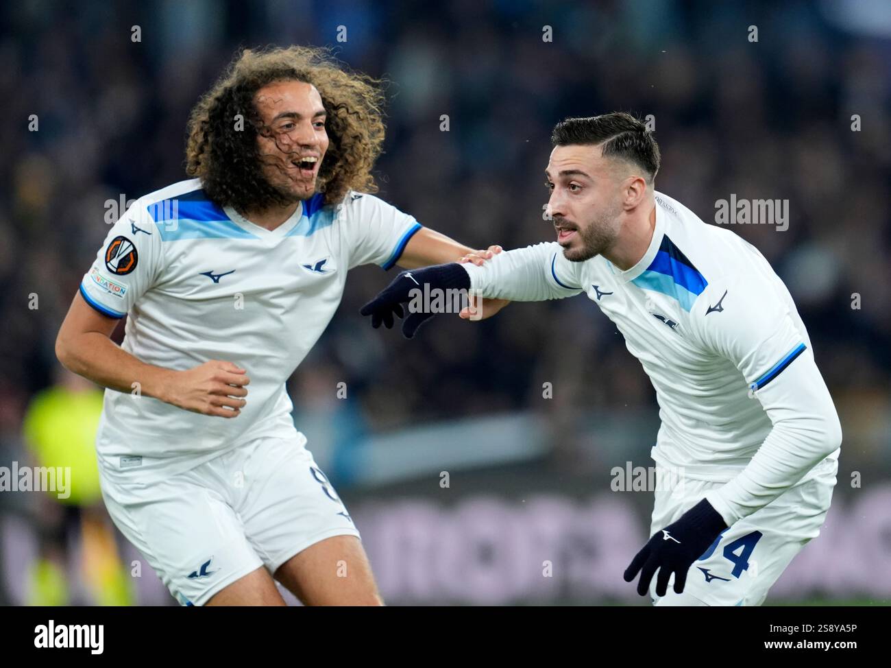 Gila R (250124) -- ROME, Jan. 24, 2025 (Xinhua) -- Lazio's Mario Gila (R ...