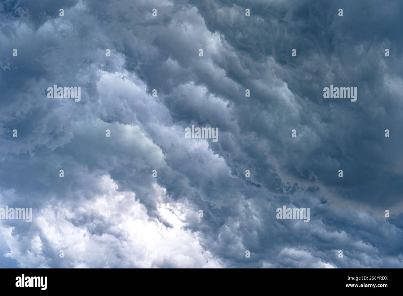 Dark stormy clouds in the sky Stock Photo