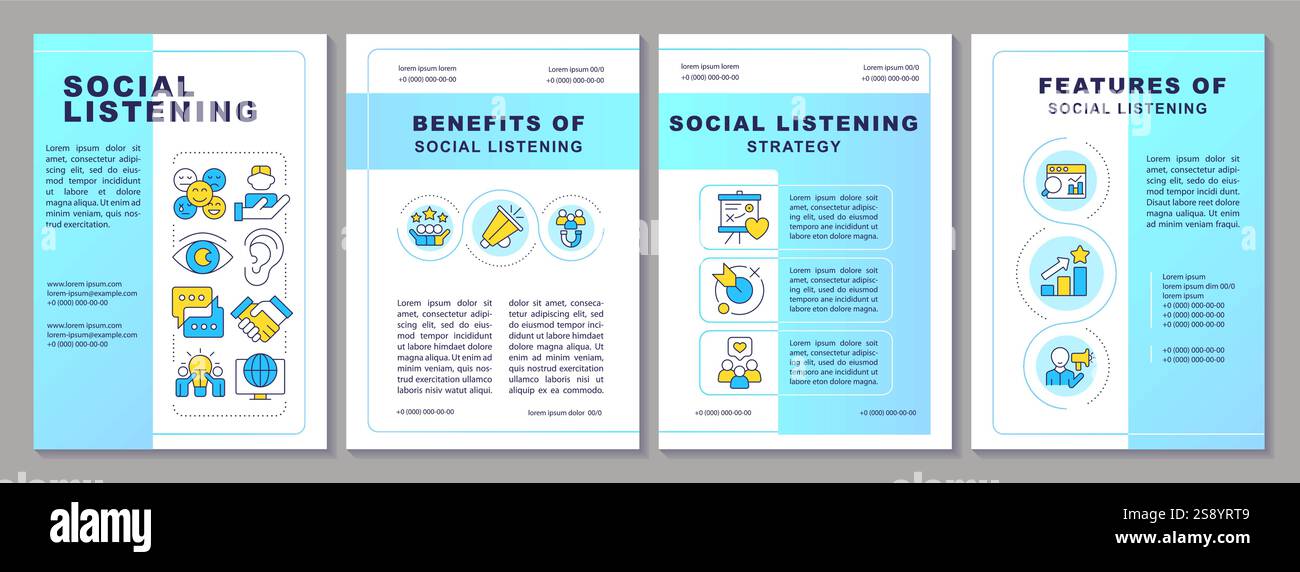 Social listening brochure template Stock Vector Image & Art - Alamy