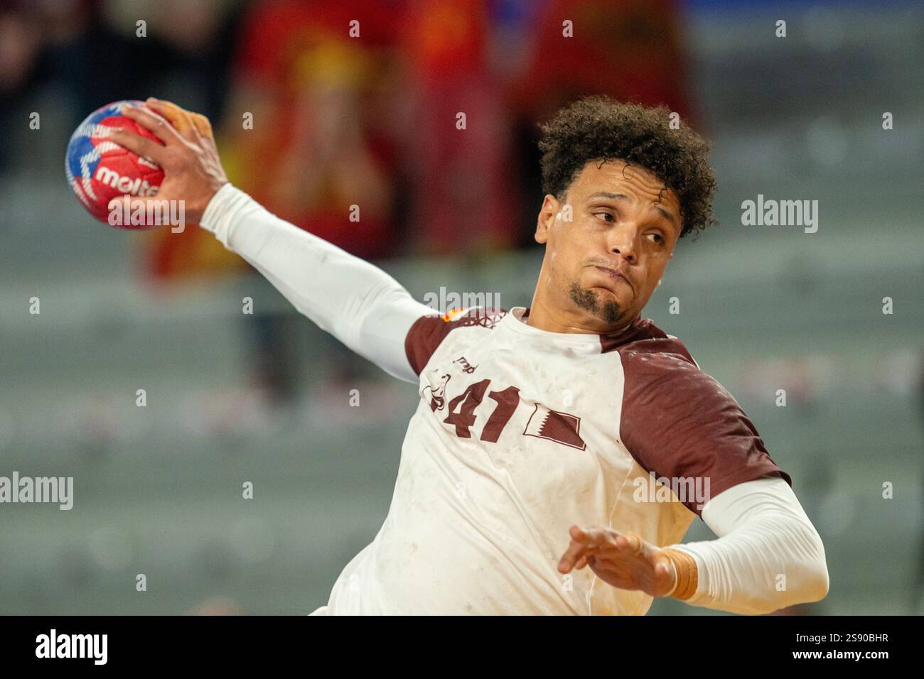 VARAZDIN, CROATIA - JANUARY 23: Youssef Altaieb Ali of Qatar during the ...