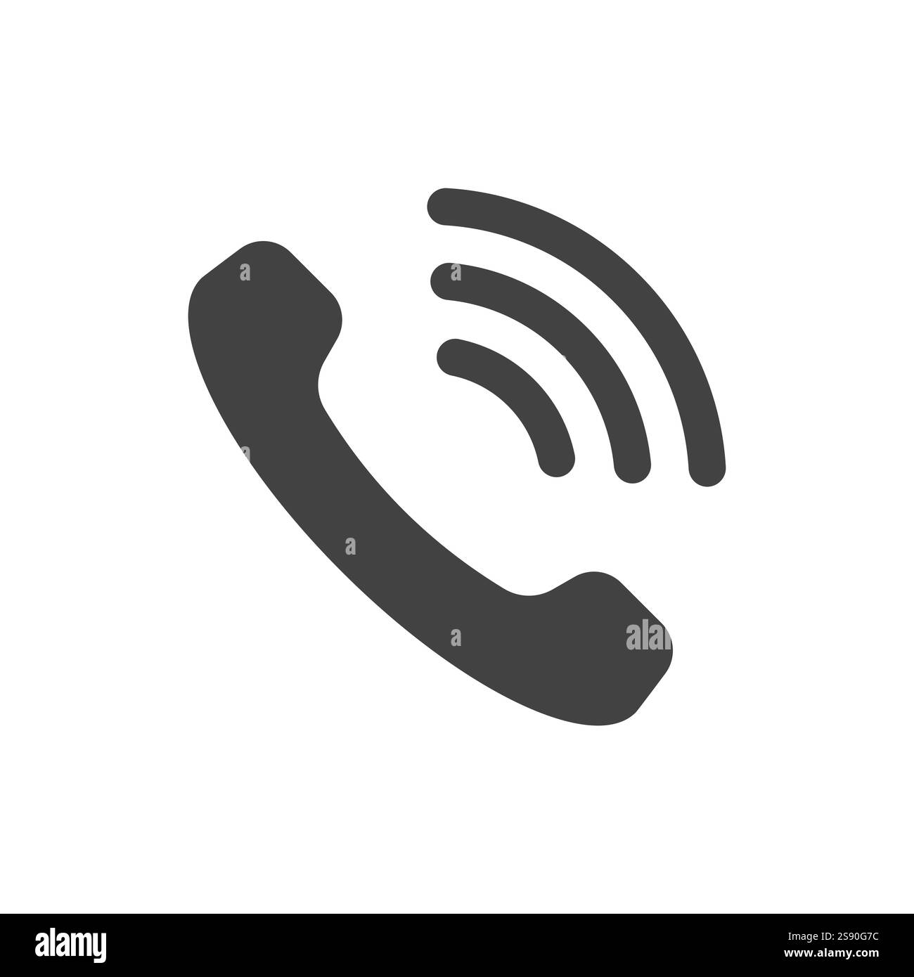 Flat icon ringing phone Black and White Stock Photos & Images - Alamy