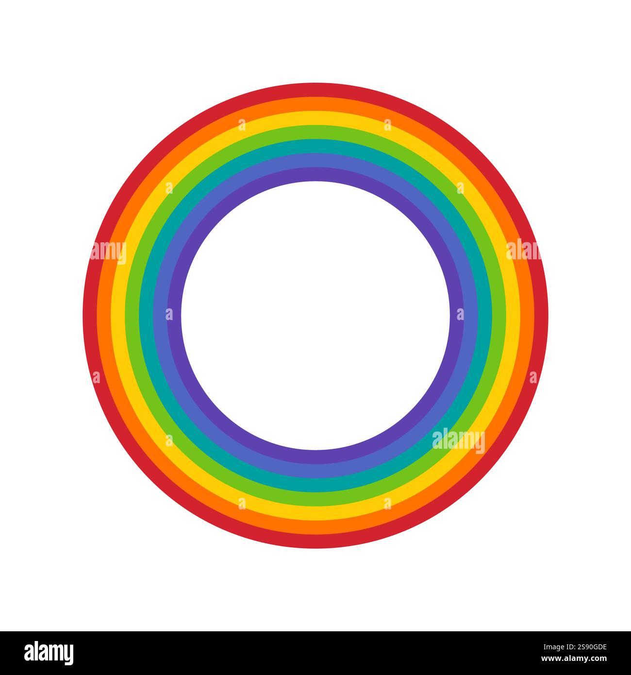 circle rainbow icon flat vector on white background Stock Vector