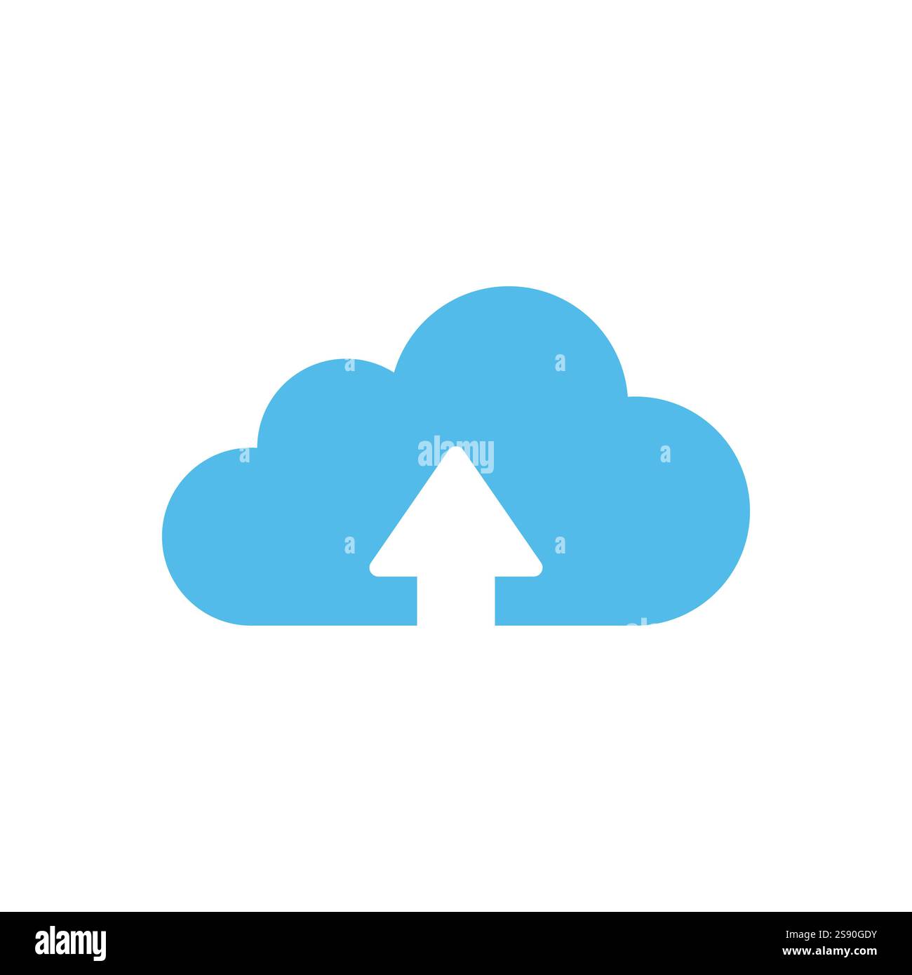 upload cloud blue icon flat vector illustration Stock Vector