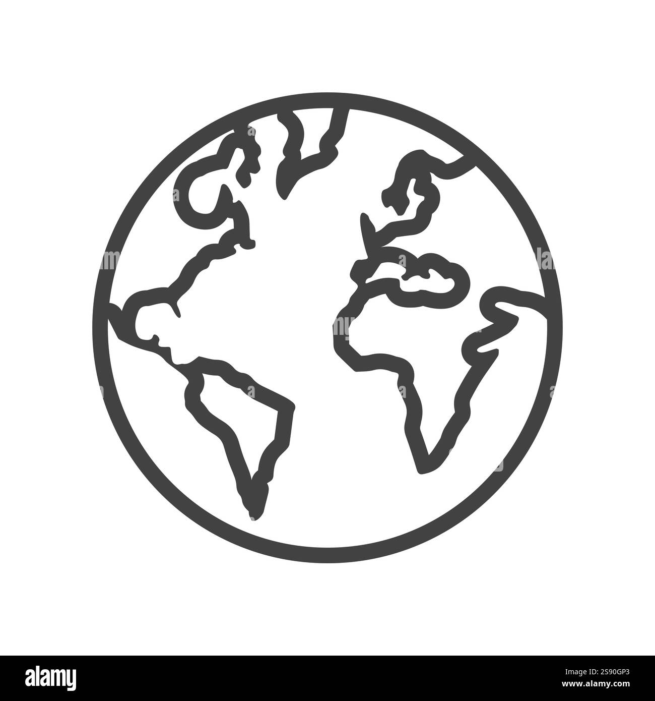line icon circle earth world icon flat vector illustration Stock Vector ...