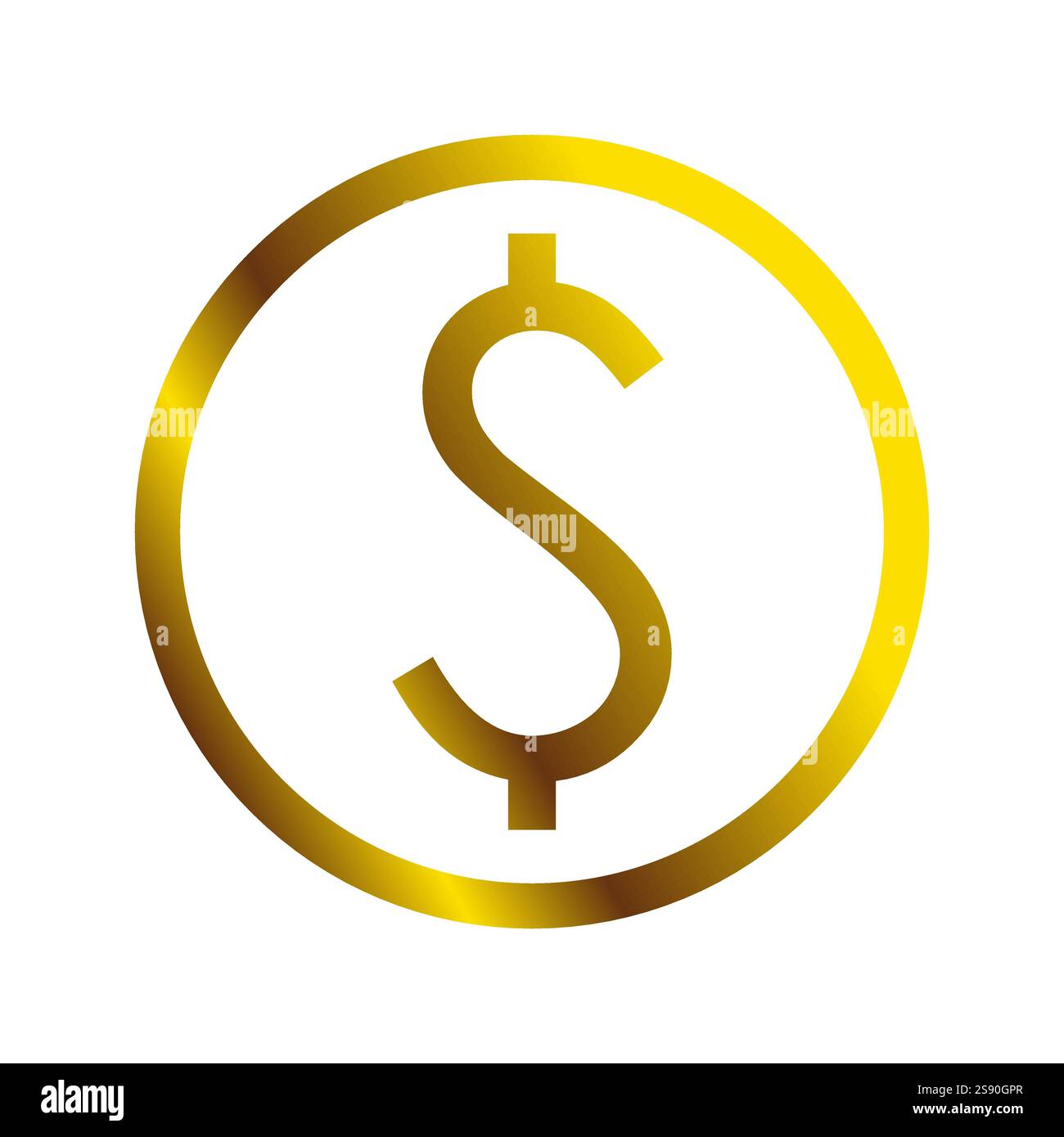 line circle icon dollar gold vector flat Stock Vector