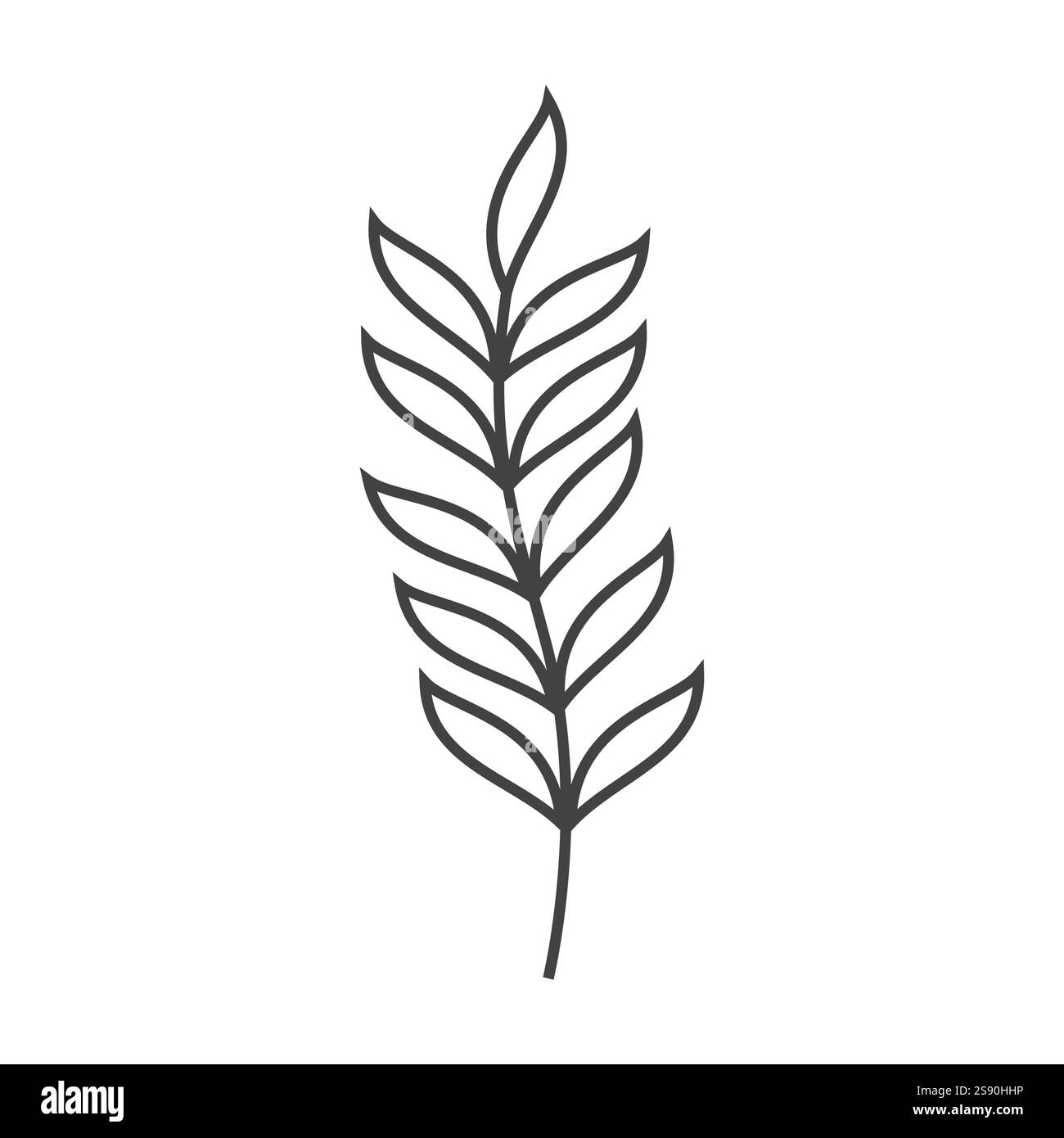 line icon leaf spring design vector isolated on white background Stock ...