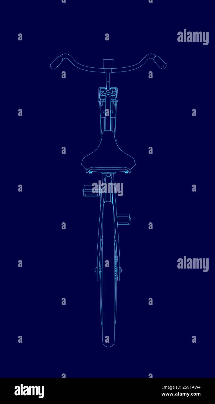Blue bicycle with a seat. Vector illustration Stock Vector