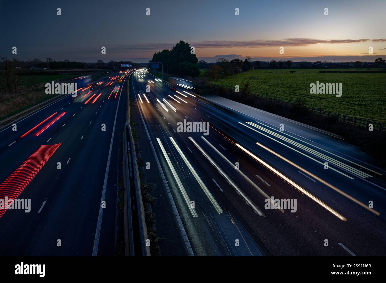 M6 motorway light trails hi-res stock photography and images - Alamy