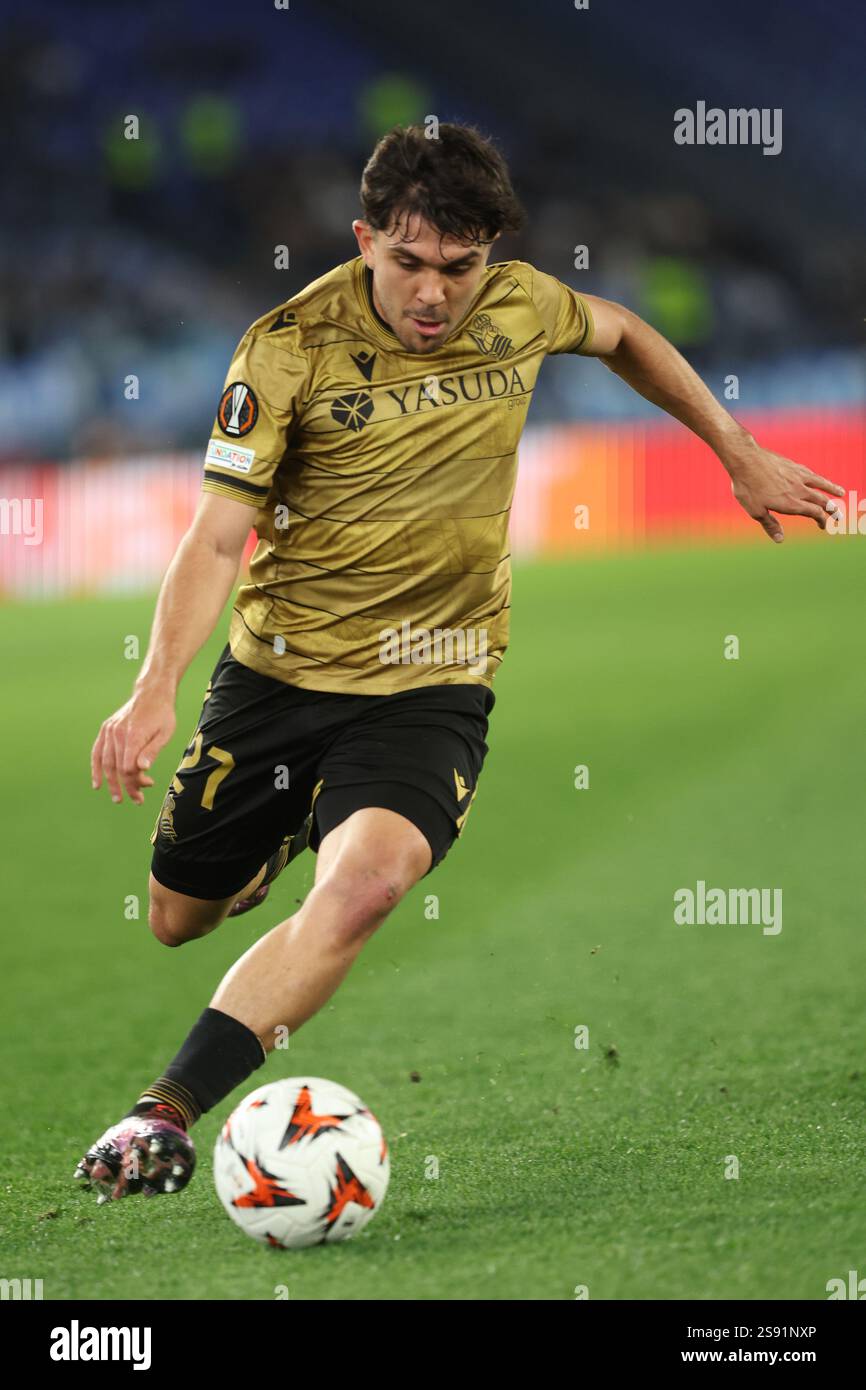 Jon Mikel Aramburu of Real Sociedad seen in action during the UEFA