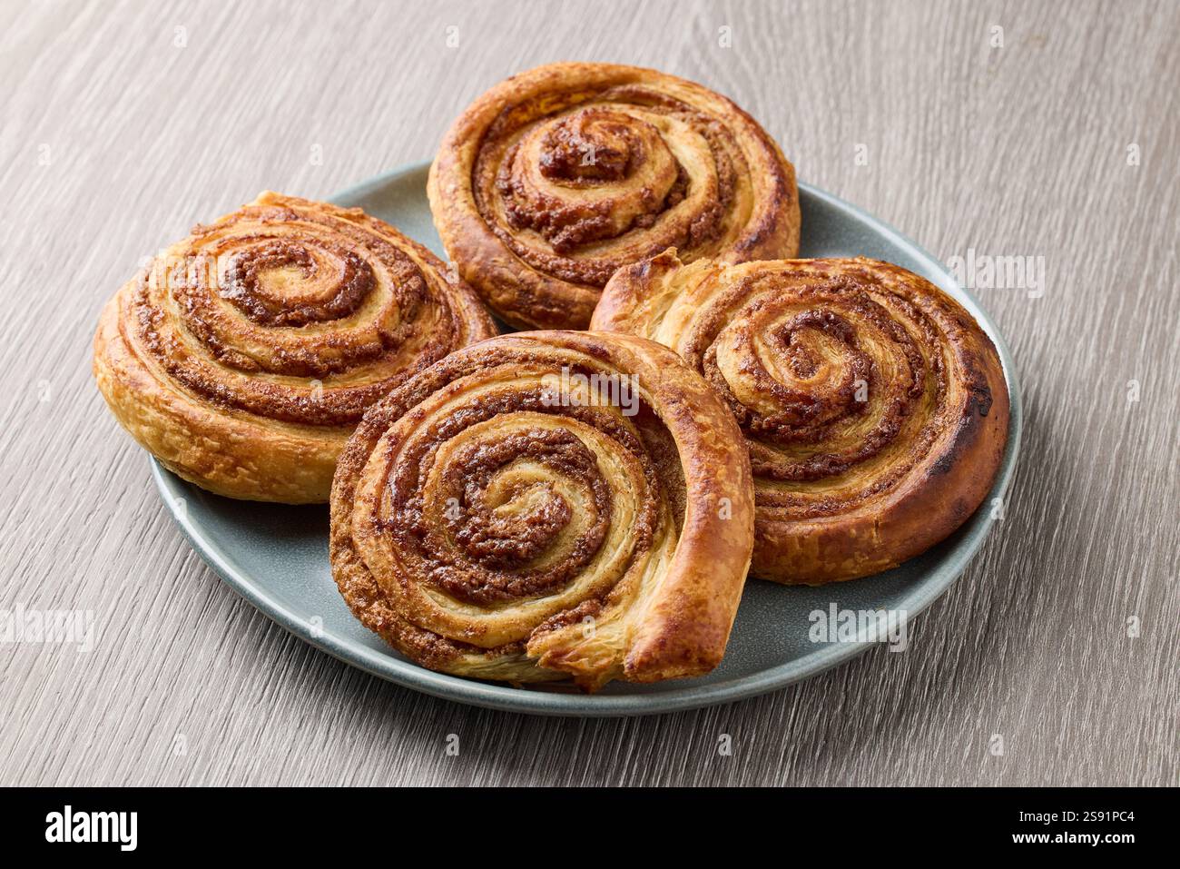 freshly baked sweet cinnamon rolls Stock Photo