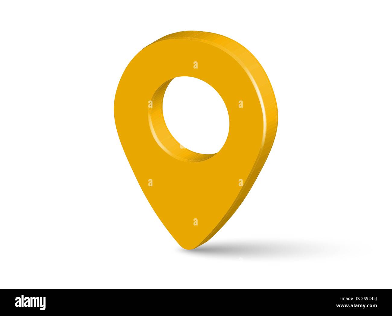 3D Yellow Location Pin Icon - Realistic Map Marker for Navigation ...