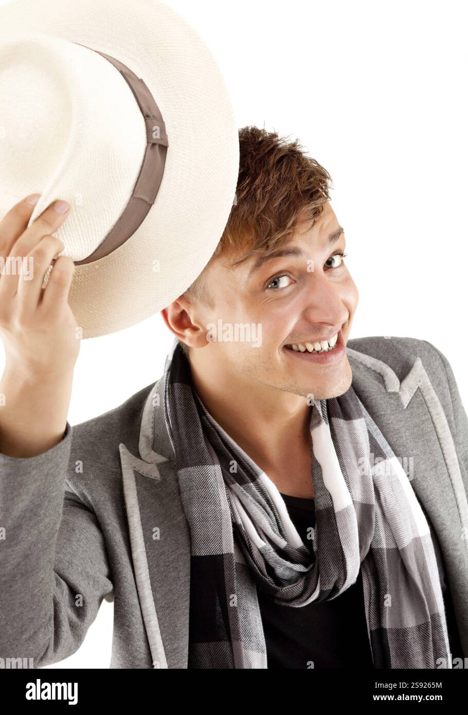 Portrait of a handsome young man on a white background Stock Photo - Alamy