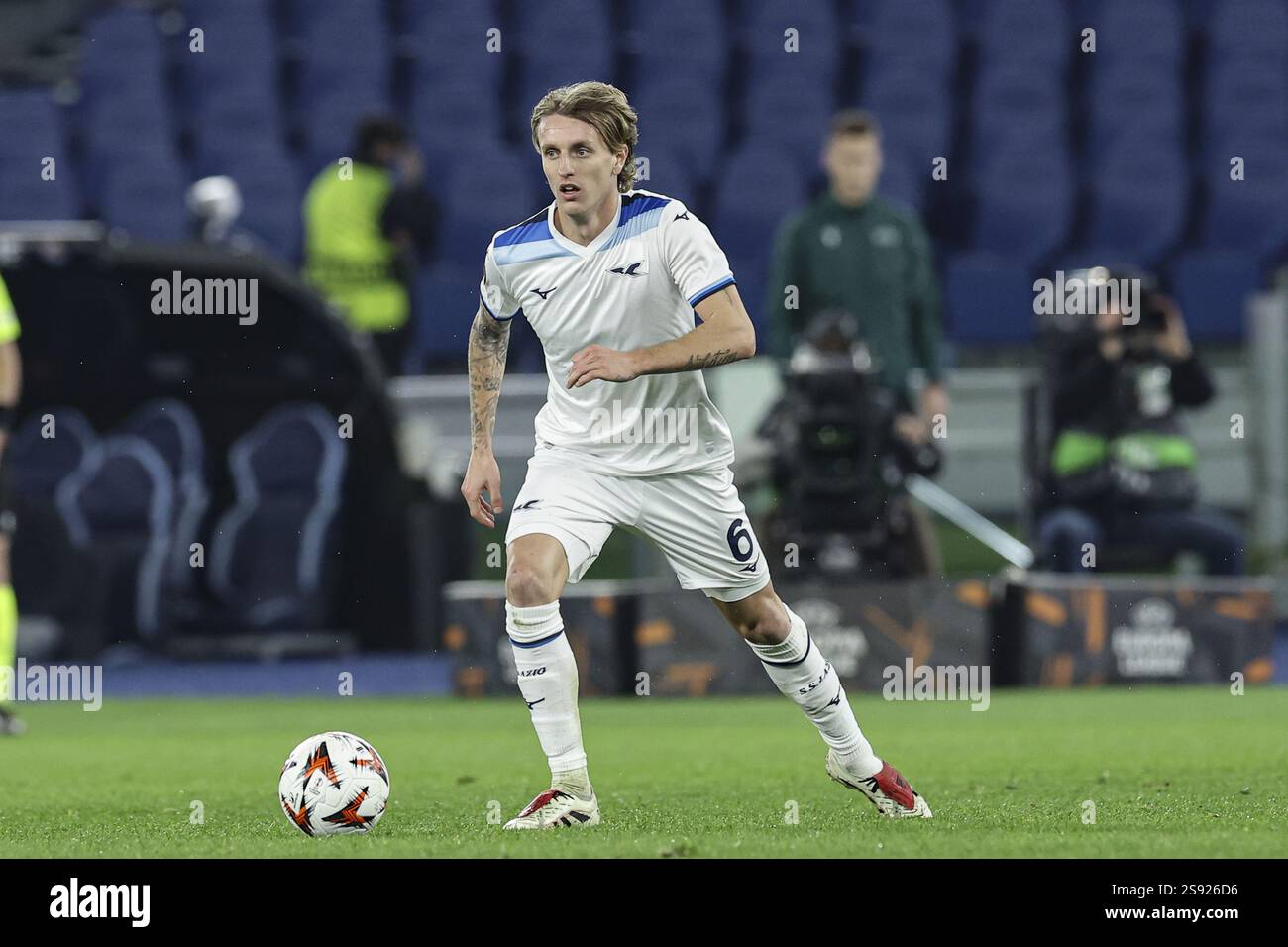 Lazio s Italian Midfielder Nicolo Rovella Controls The Ball During UEFA lazio-s-italian-midfielder-nicolo-rovella-controls-the-ball-during-uefa
