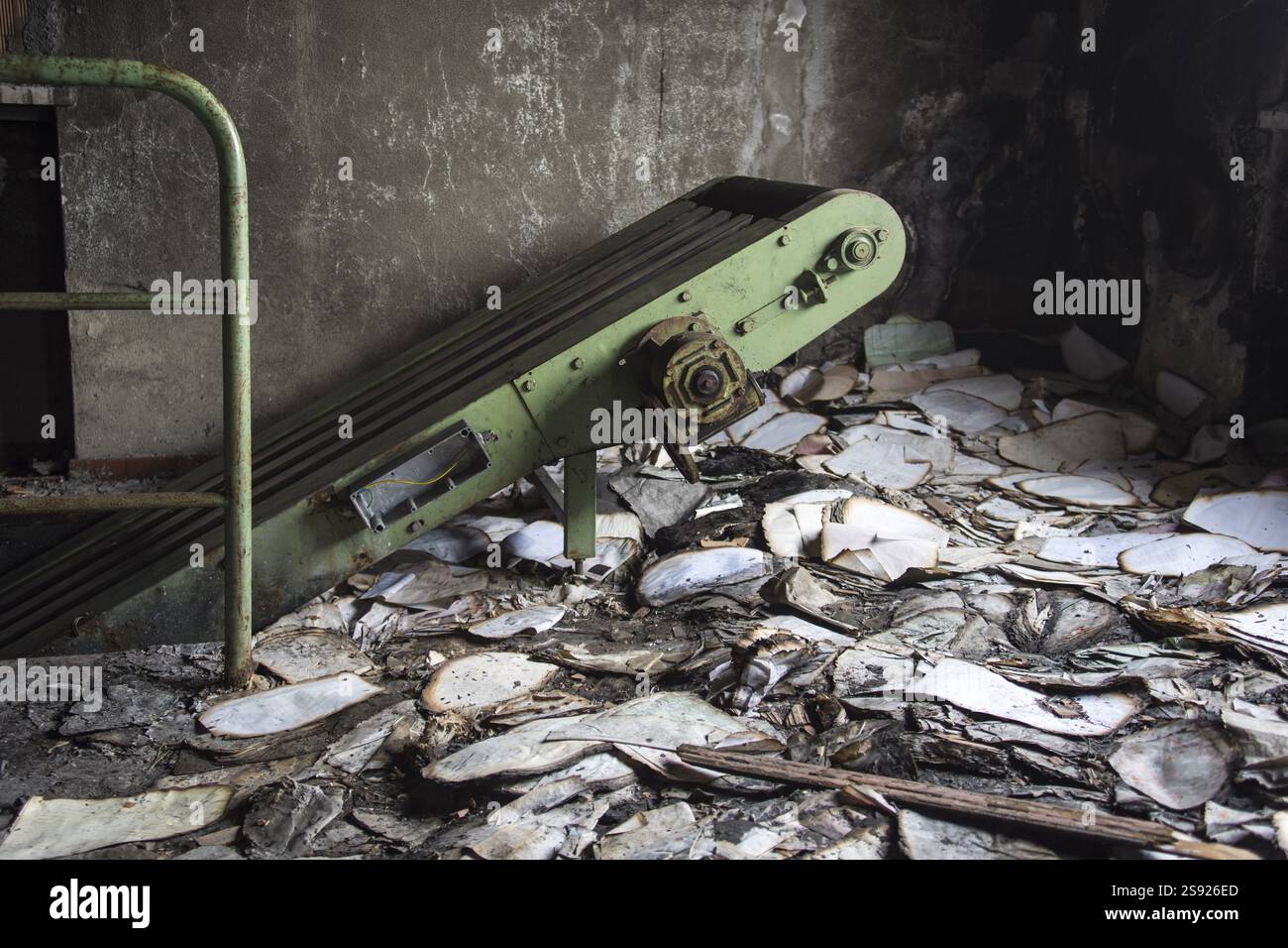 A picture of an abandoned logbook in a bedlam Stock Photo