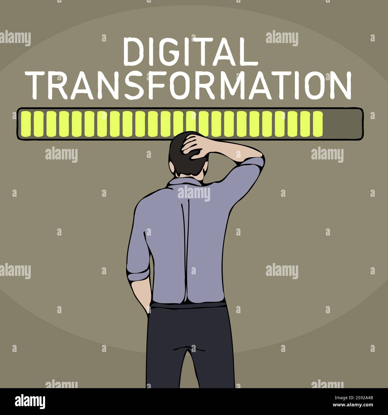 An illustration of a digital transformation concept business man Stock ...