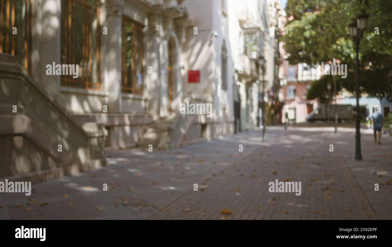 Outdoor scene with blurred background showing a defocused view of an ...
