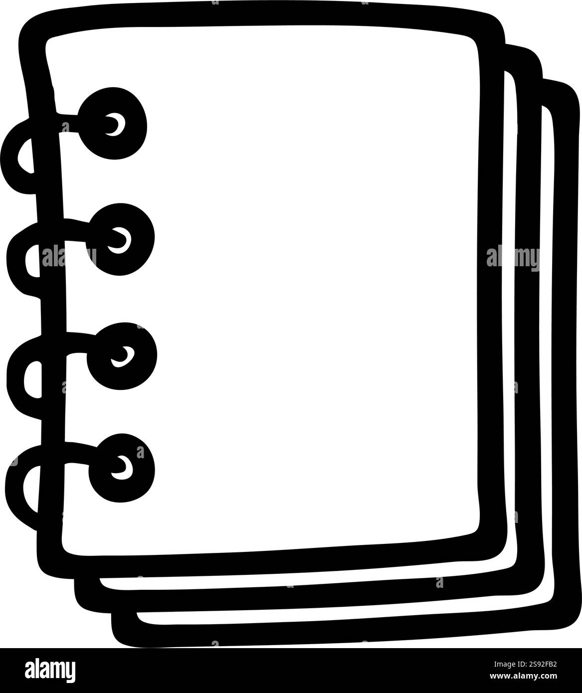 Doodle Notepad icon hand drawn with black line in freehand style ...
