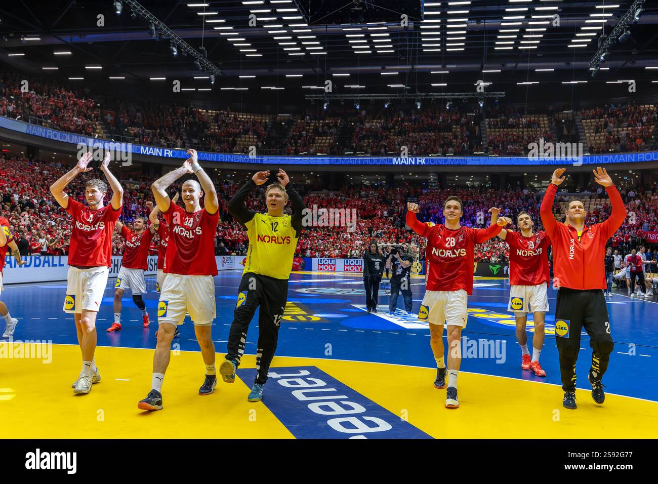 Herning, Denmark. 23rd, January 2025. The players of the national team