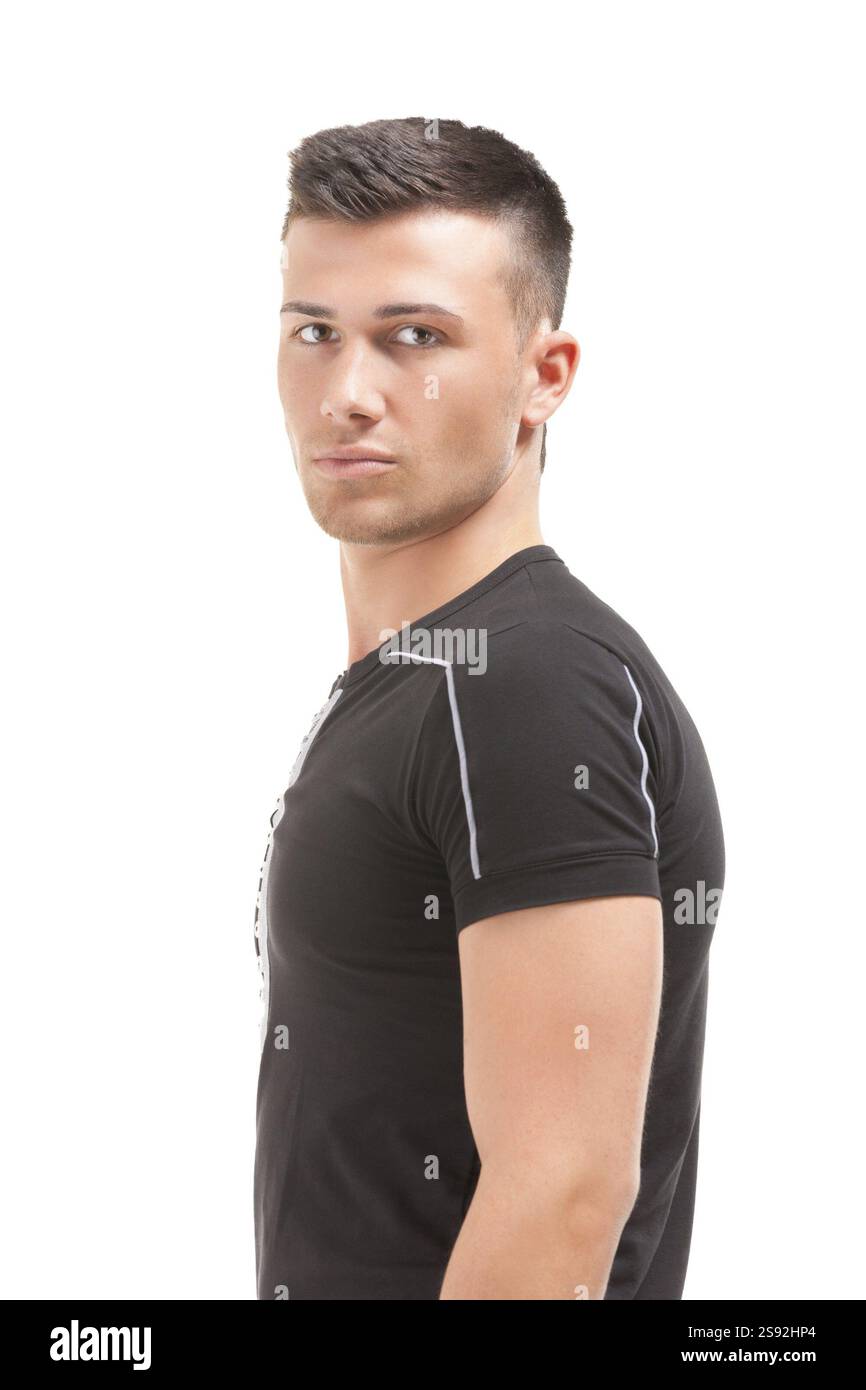 Portrait of a handsome young man on a white background Stock Photo - Alamy