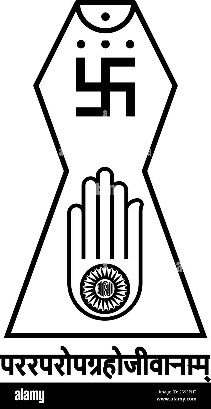 Symbol Jainism Emblem Jain Prateek Chihna Hand Akhimsa Ahimsa Arm 