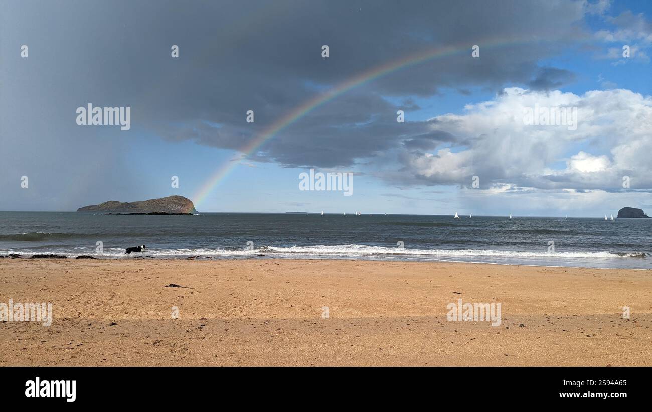 Rainbow Beach Island Scotland Nature - Smartphone Captured Stock Image
