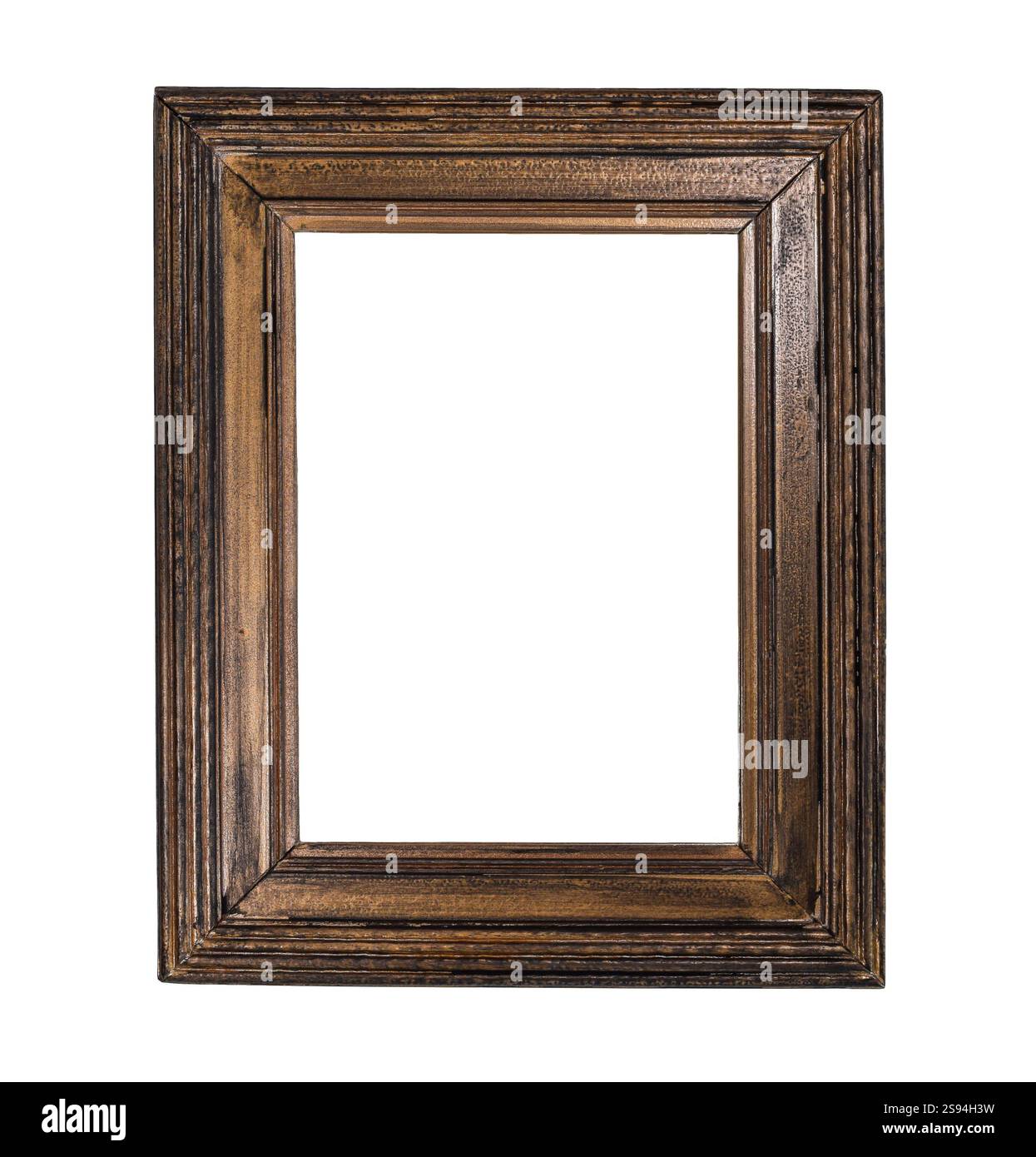 Golden wooden rectangular picture frame isolated cutout Stock Photo - Alamy