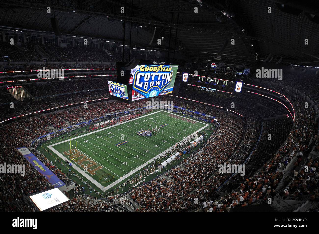 Overall general view of the interior of AT&T Stadium during the Cotton